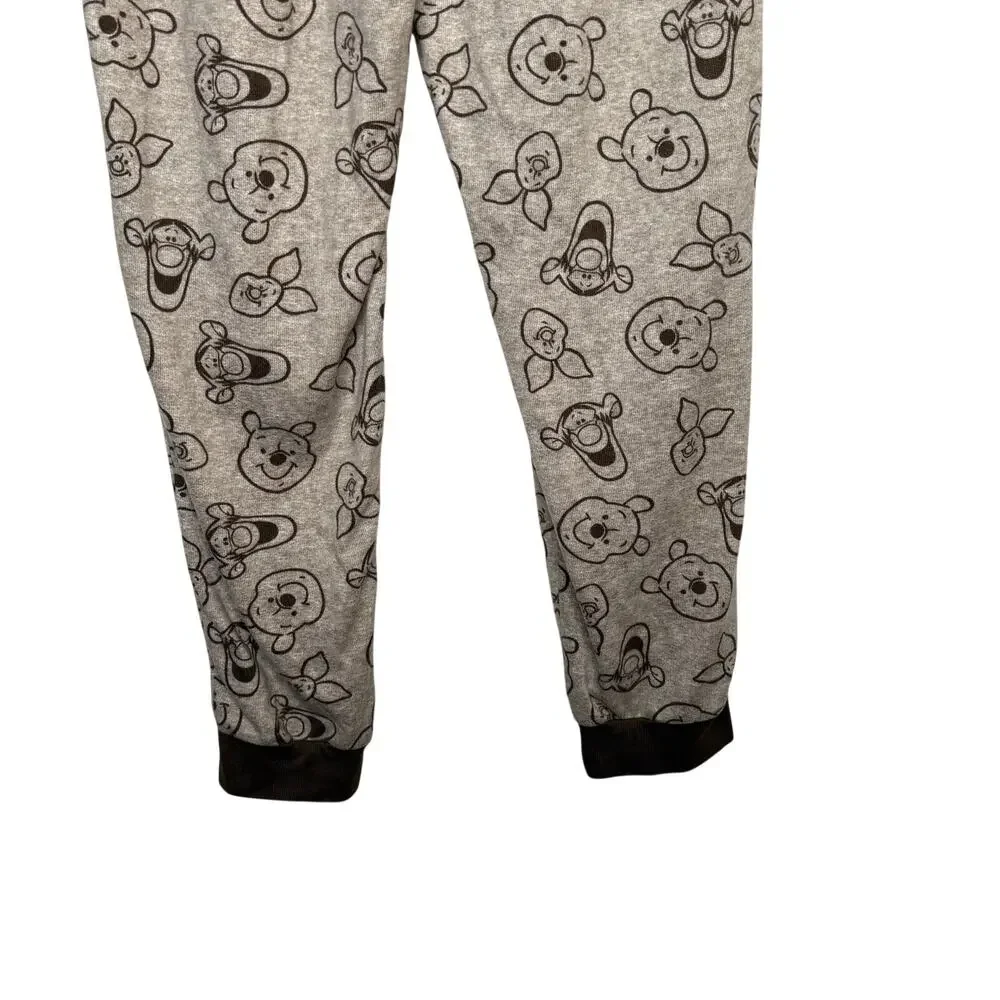 Disney Winnie The Pooh Pajama Jogger Pants Size M Brown Cozy Lounge Sleepwear - Picture 6 of 8